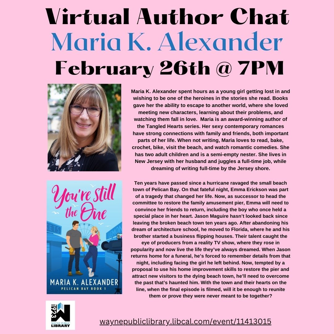 Here's the link to join the chat at 7PM tonight  - waynepubliclibrary.libcal.com/event/11413015