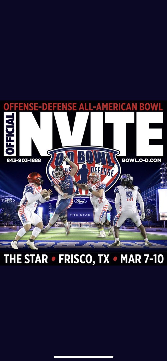 Very blessed to say I have been invited to the Offense-Defense ALL AMERICAN BOWL! #OD4LIFE