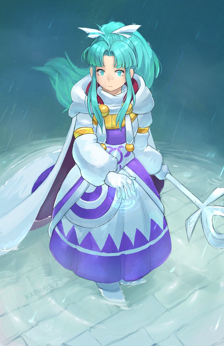 Mia in the Mercury Lighthouse (I had to remember how to paint water) 🫧 #GoldenSun #黄金の太陽