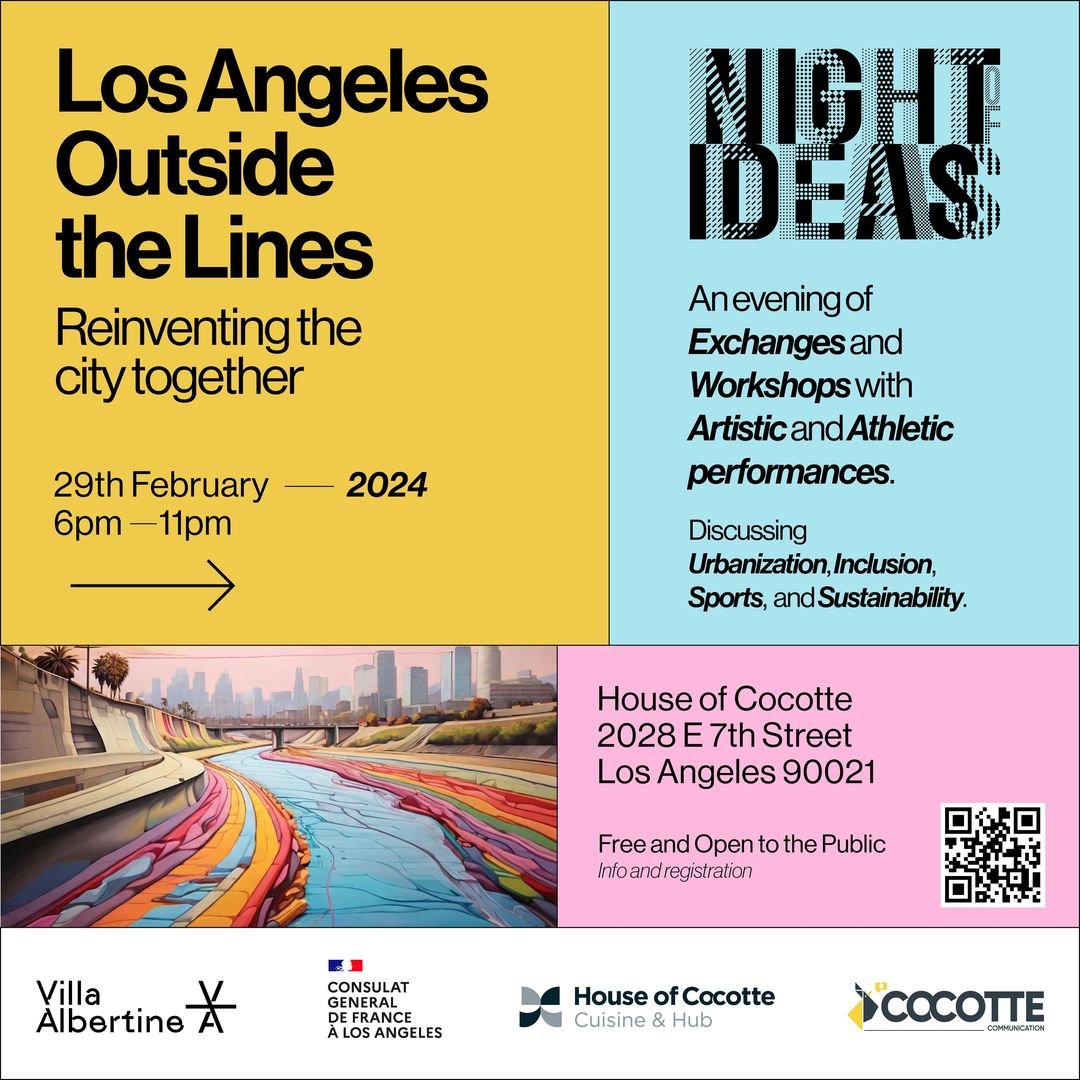 We are excited to announce that on Thursday, February 29, 2024 from 8pm to 9pm, Jenna Didier (<a href="/jennadda/">J Pascompris</a>), LA River Arts Executive Director, has been invited to participate in a panel discussion as part of Los Angeles’ Night of Ideas 2024– “Outside the Lines”.