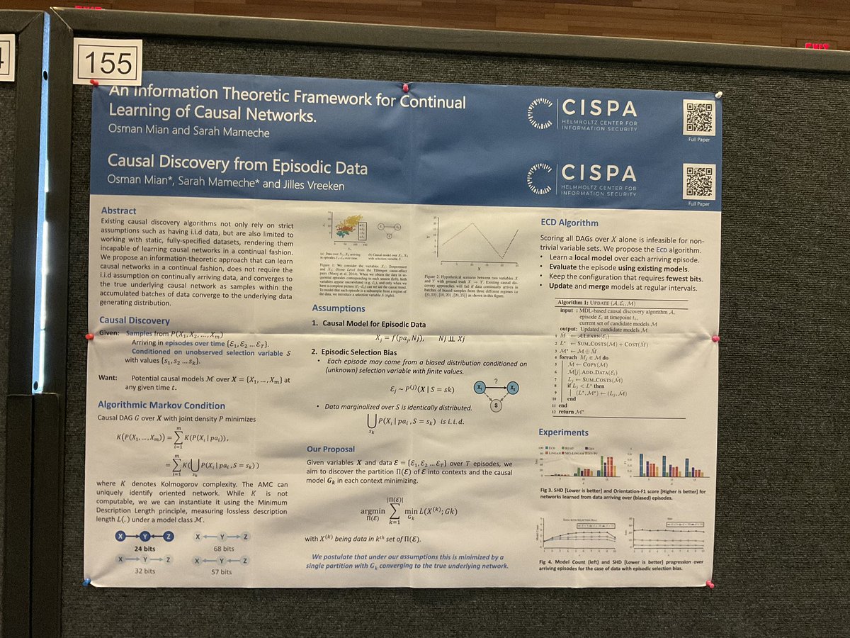 Osman Ali Mian (@osmanmian) on Twitter photo Poster 155, Room 301.
See you at 15:30! 😄
Joint work with <a href="/sarah_mameche/">Sarah Mameche</a> and <a href="/drjilles/">Jilles Vreeken</a> at <a href="/RealAAAI/">AAAI</a> Poster 155, Room 301.
See you at 15:30! 😄
Joint work with <a href="/sarah_mameche/">Sarah Mameche</a> and <a href="/drjilles/">Jilles Vreeken</a> at <a href="/RealAAAI/">AAAI</a>