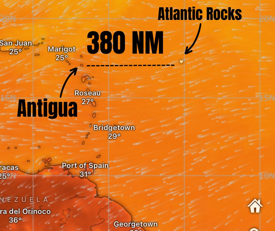 It’s getting HOT, HOT, HOT 🥵 Which means they’re getting closer to Antigua! Their ETA is looking around Mon 4 March 🥳 … for now! Their arrival will be LIVE streamed on the C-MAP Atlantic Dash Facebook page. As always, JustGiving link below ⬇️ justgiving.com/crowdfunding/a…