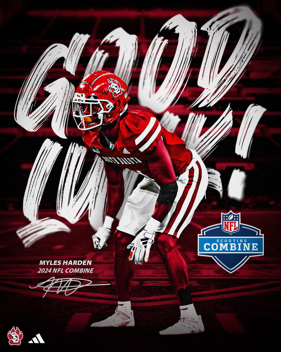 One step closer. 👀 Good luck to Myles Harden this week at the @NFL Combine in Indianapolis!