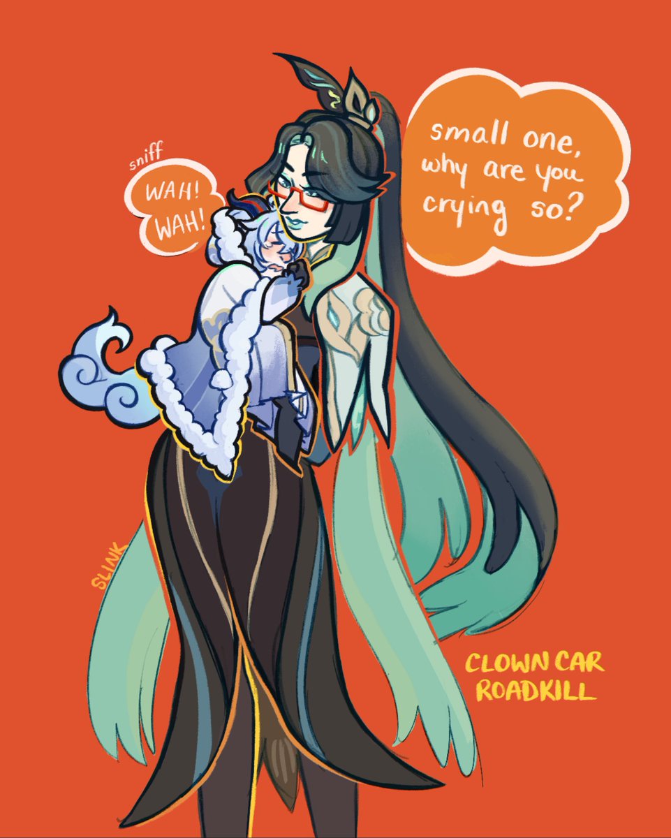 Here’s a doodle I worked on while absolutely speed running Xianyun’s story quest and Lantern Rite event💕🏮 (1/2)
I loved seeing Cloud Retainer interact with all her daughters 🥺 I need more baby Ganyu and Mom Retainer moments…. 🏗️🐐

#cloudretainer #ganyu #xianyun