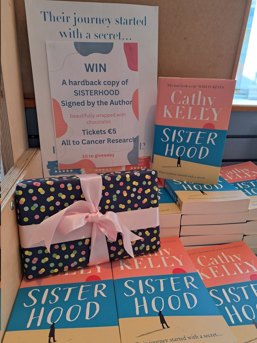 WIN a signed hardback copy of 'Sisterhood' by Cathy Kelly Beautifully wrapped with chocolates, it's the perfect Mother's Day gift 10 to win Tickets €5 all to Cancer Research Tickets bridgestreetbooks.ie/buy-tickets/ @cathykellybooks @HarperCollinsUK @IrishCancerSoc #Sisterhood #Mothers