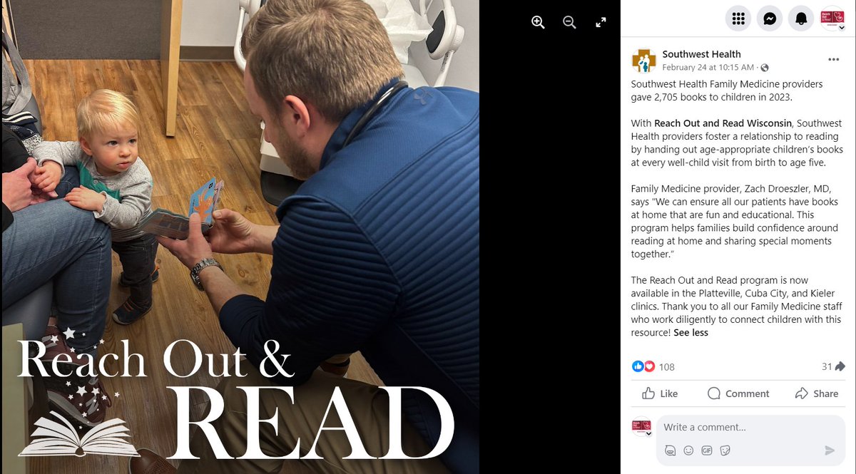 We are beyond grateful for the health systems and their providers who give young children a foundation for success and create moments that matter through the Reach Out and Read program.