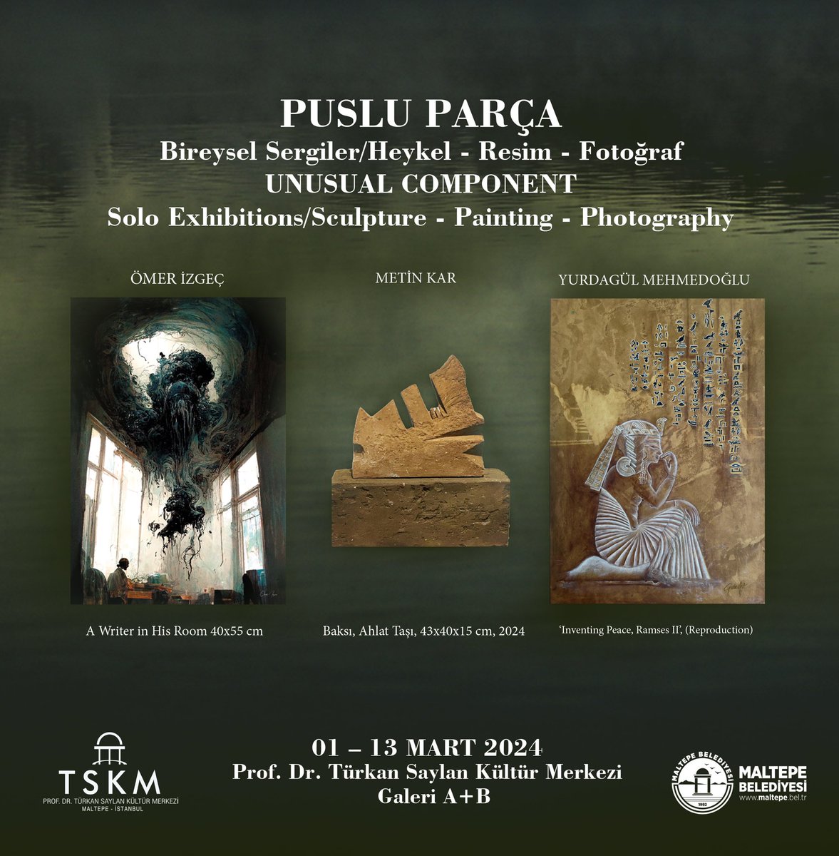 ☘️Sergi duyurusu☘️
Puslu Parça, 01-13 Mart tarihlerinde İstanbul -  Prof. Dr. Türkan Saylan Kültür Merkezi’nde olacak.  Açılış Kokteyli: 01 Mart 2024, 18:00.
#pusluparça #unusualcomponent