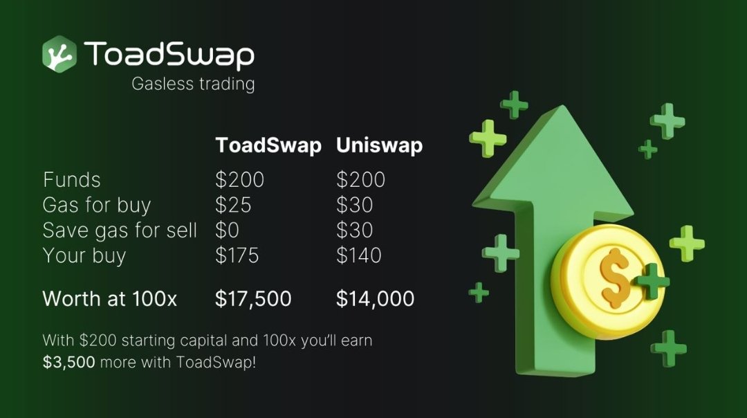 @YourCryptoFav @MacnBTC @Toad_Swap @DineroBet @DefiAllOddsEth @qlasify $TOAD is undervalued af 🤝