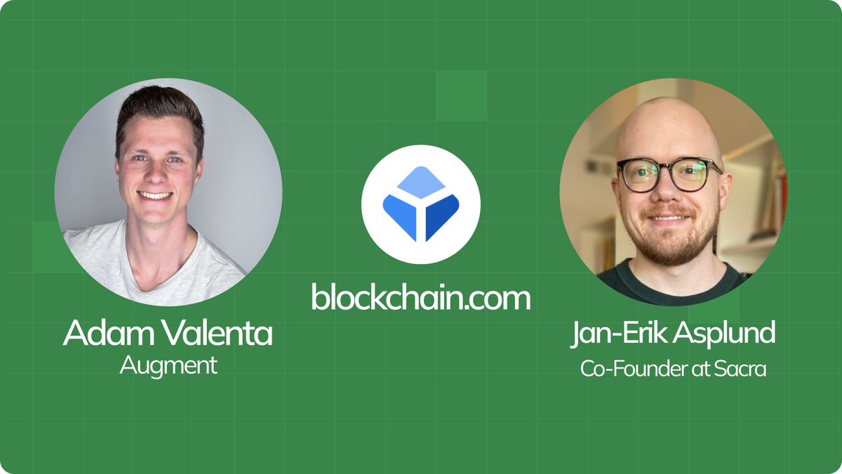 AugmentMarkets's tweet photo. Join Augment’s @AdamValentaVC and @sacrainc co-founder @janerikasplund in the last hour of the 10,000-share @blockchain auction Thursday @ 11:15am-12pm PT. We'll discuss the world of blockchain and how in the world they managed to snag their domain. https://t.co/r99nlUBdST