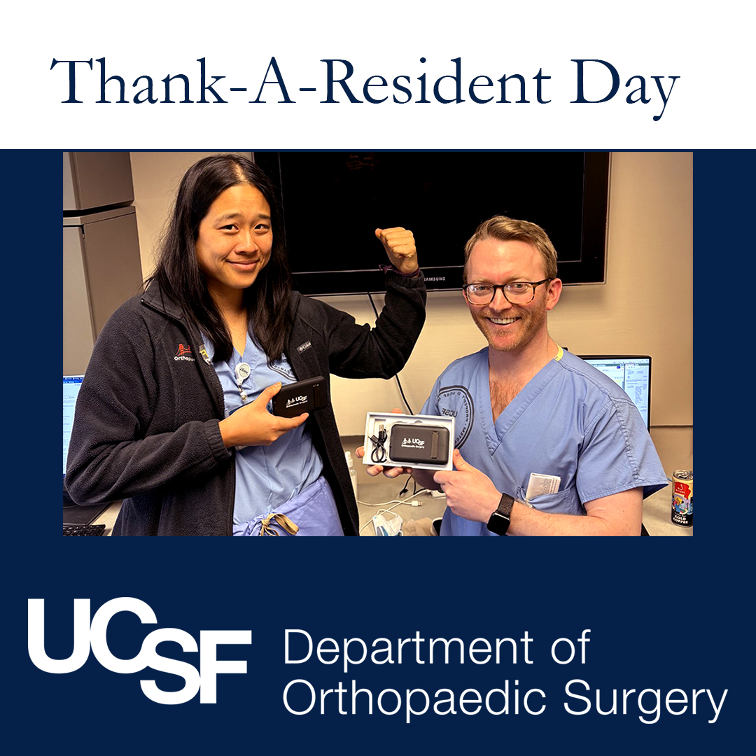 Celebrating our Ortho Residents! On Feb. 23, @UCSFOrthosurg spotlighted our incredible residents in honor of national #ThankaResidentDay! Their hard work, dedication, and contributions to the field of orthopedic surgery are greatly appreciated!#UCSFOrthoSurg