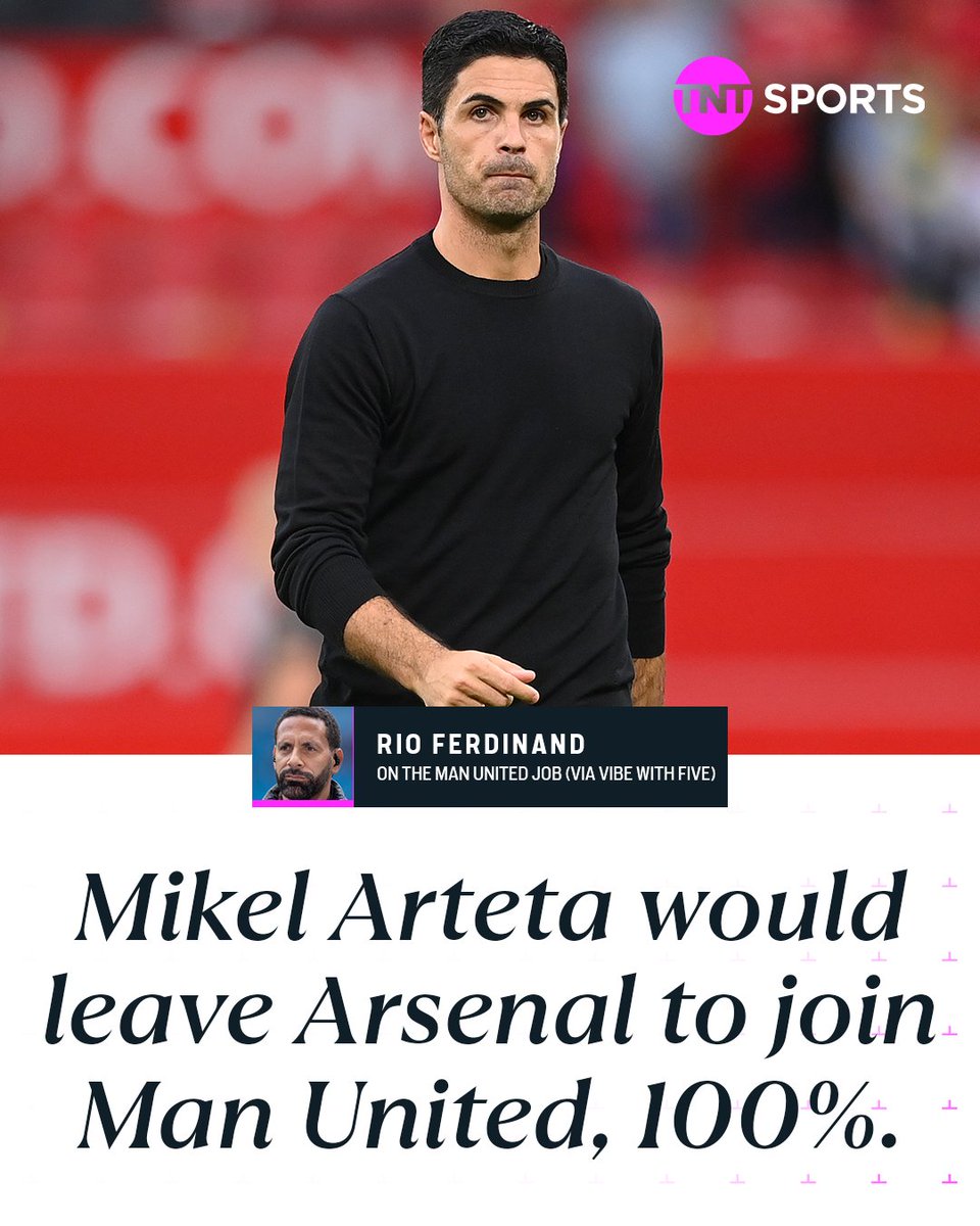 footballontnt's tweet photo. Rio Ferdinand makes a huge claim about Mikel Arteta 👀🍿 https://t.co/k942UQMFPL