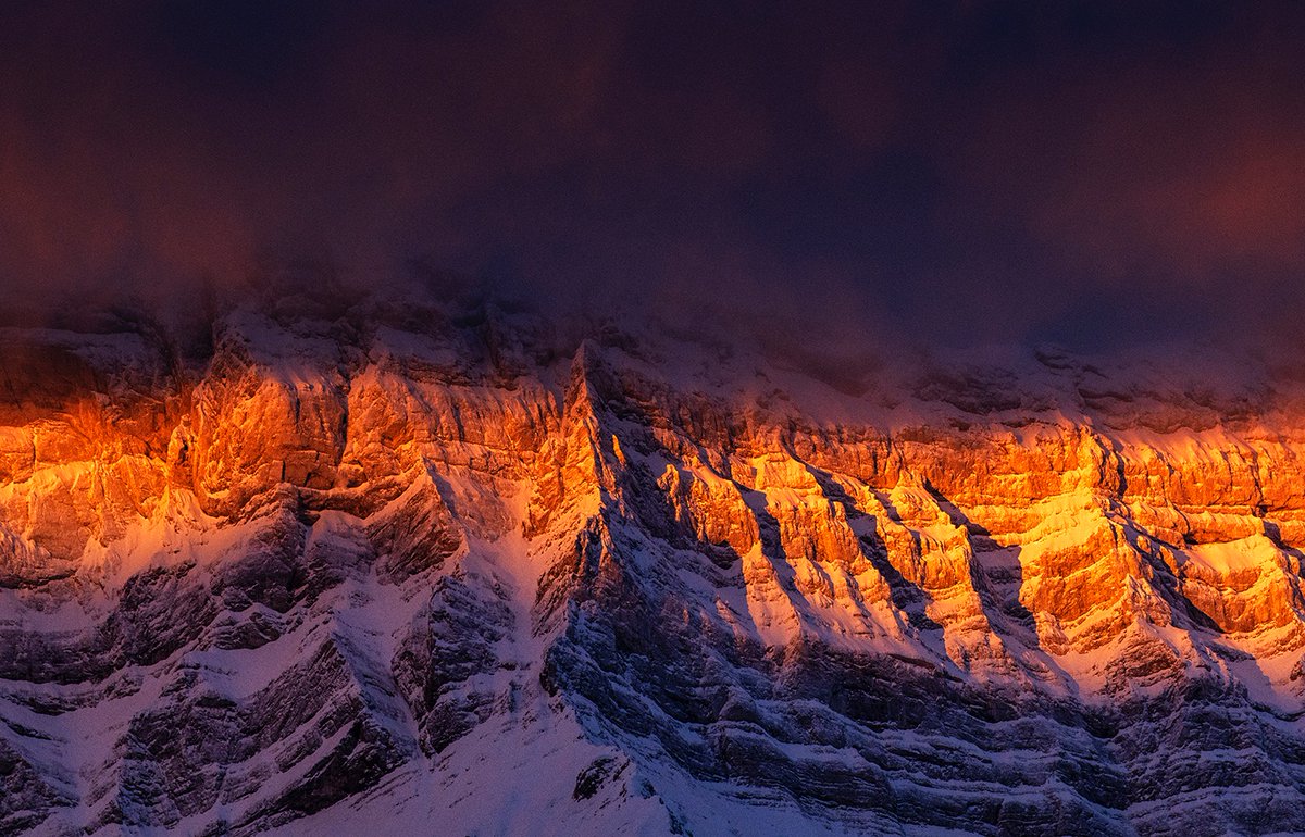 Sunrise at Cascade Mountain Stunning early morning light over Cascade Mountain, near Banff in the Canadian Rockies. #Canada #Banff