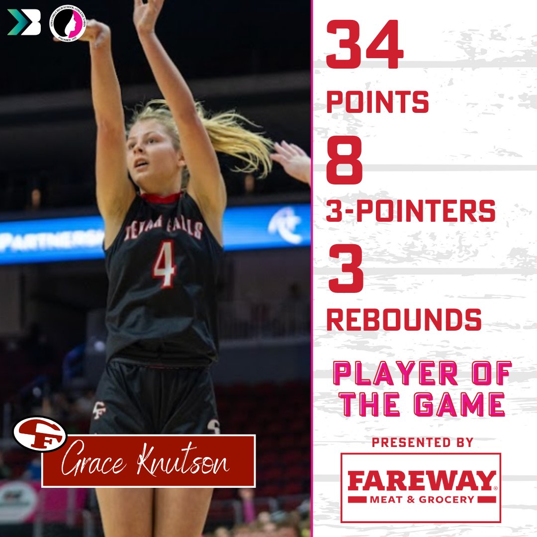 Grace Knutson of Cedar Falls is our Bound IA Player of the Game presented by Fareway.