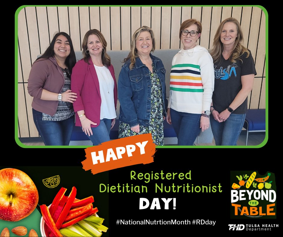 TulsaHealthDept's tweet photo. Happy #RDday! A registered dietitian nutritionist can provide nutrition guidance &amp; help you create a specialized eating plan that’s unique for you! Find one with our WIC program during #NationalNutritionMonth: tulsa-health/WIC https://t.co/Pl17D83GYB