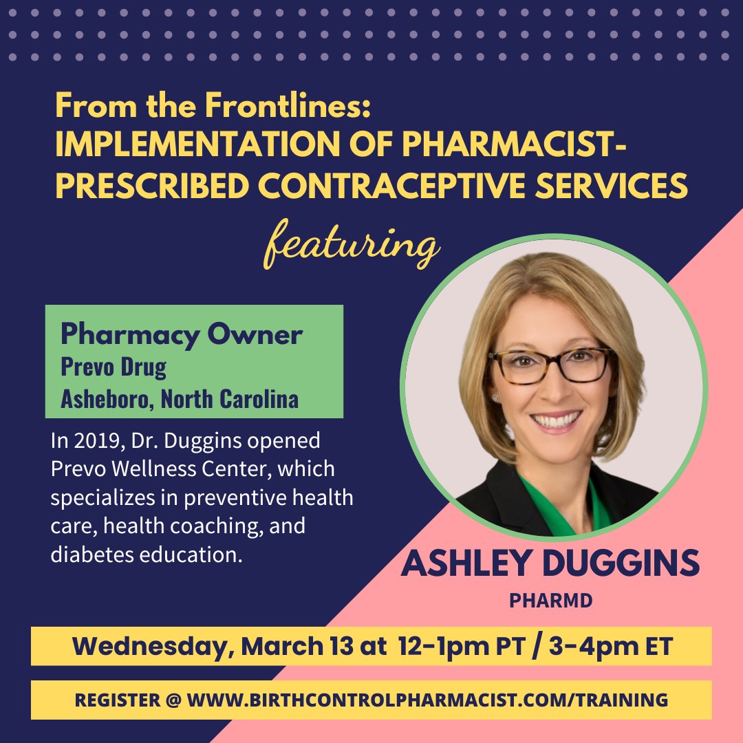 Meet our Panelists!  Register today to submit your questions about implementing contraceptive services in your pharmacy! birthcontrolpharmacist.com/training/imple…