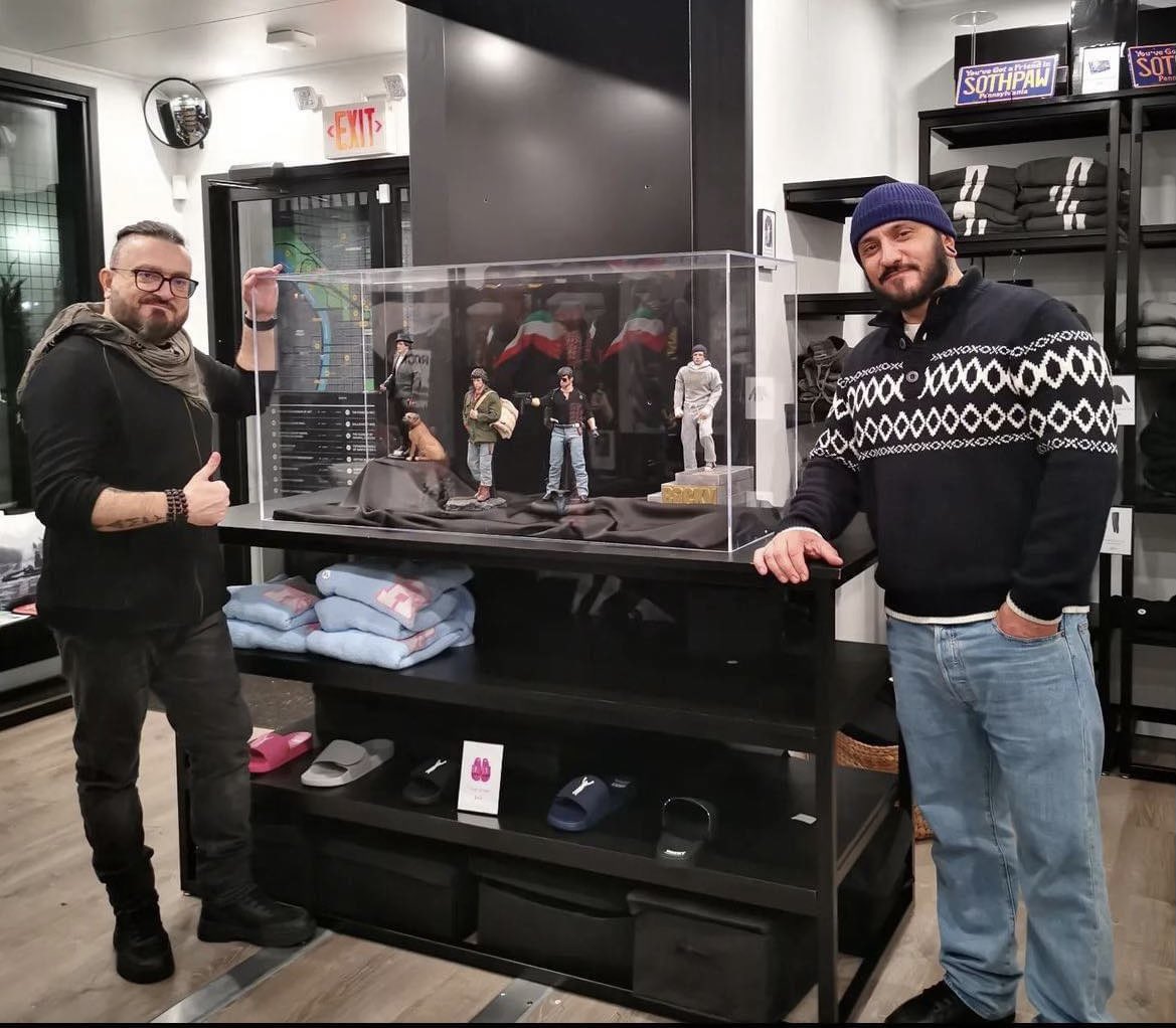 Check out @fabio_varesi and Dario Barbera in front of our action figure display at our retail store in Philadelphia Pennsylvania! Rambo and cobra have sold out and our Rocky’s will be sold out soon. Please jump on those before you miss out! #ActionFigure #onesixthcollector