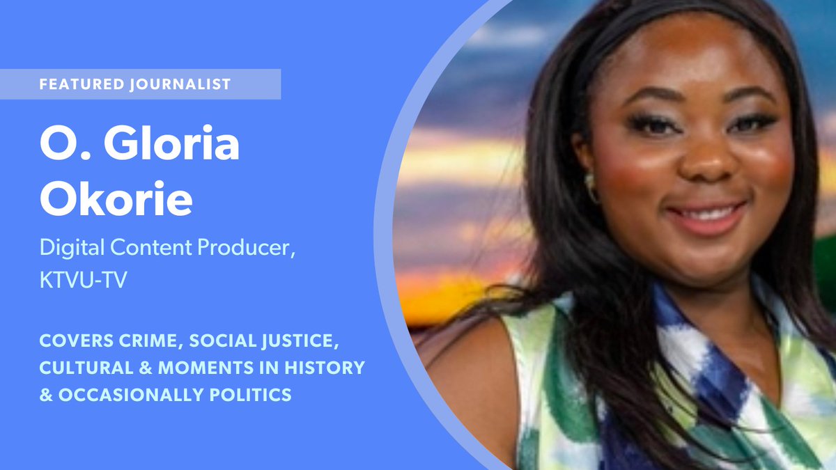 muckrack's tweet photo. Today's featured journalist is @ogloriaokorie, digital content producer at @KTVU. O. Gloria has bylines in @25NewsKXXV, @Yahoo and more. https://t.co/uSuAPejt2P #MRfeaturedjournalist #BlackHistoryMonth https://t.co/SQPNhAHUxh