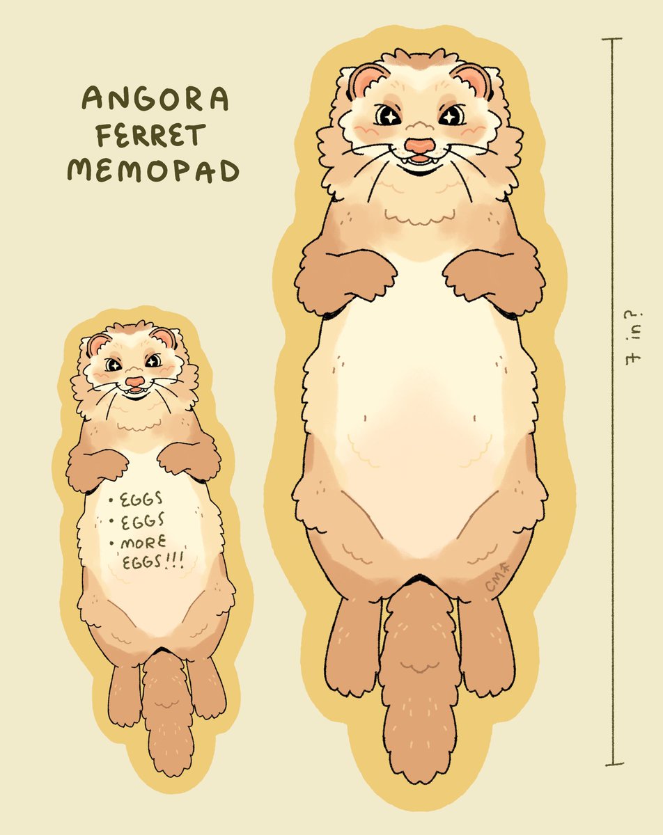 birdwarde's tweet photo. on the topic of ferrets, I never got a chance to run this ferret memo pad because I couldn't get it die cut. anyone still interested in him? 👀 https://t.co/VMQ5ebpyFv