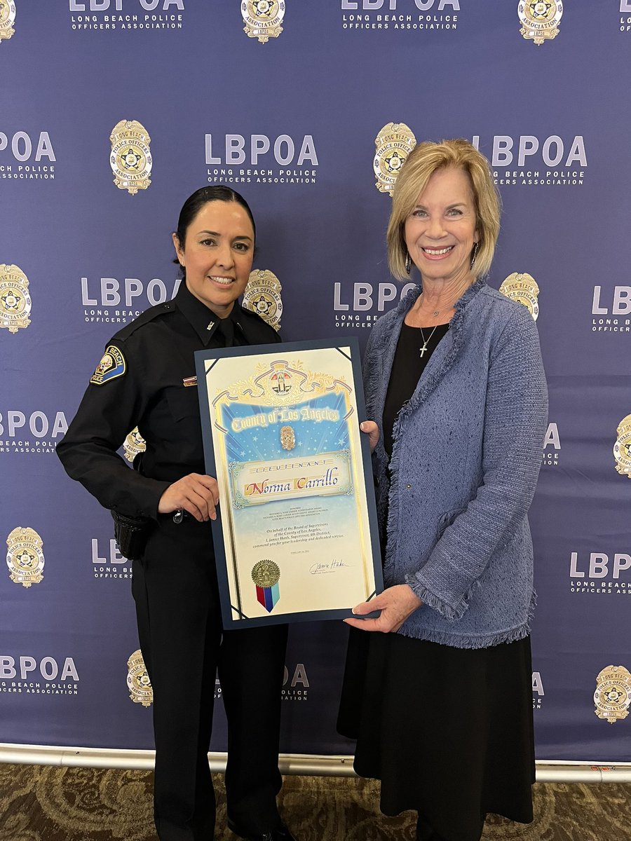 Congratulations to <a href="/LBPD/">Long Beach PD (CA)</a> Lt. Norma Carrillo on earning the Richard A. Rose Career Achievement Award. Law enforcement is a hard job, and your positive energy over more than 20 years has truly made you a role model for others in the department and for the communities you serve.