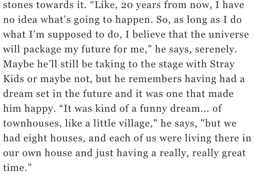 "it was a kind of a funny dream.. of townhouses, like a little village. but we had eight houses, and each of us were living in our own house and just having a really, really great time."