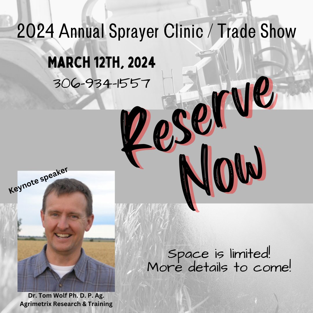 saaparts's tweet photo. Register now for Sprayer Clinic on March 12th 
@TLSSaskatoon @nozzle_guy 

We are calling all of our customers/Farmers to take advantage of this Mini trade show and get along with industry experts for a full day event. #farmer #Saskatchewan #saskag #saskatoon https://t.co/sfDW6O91Nw