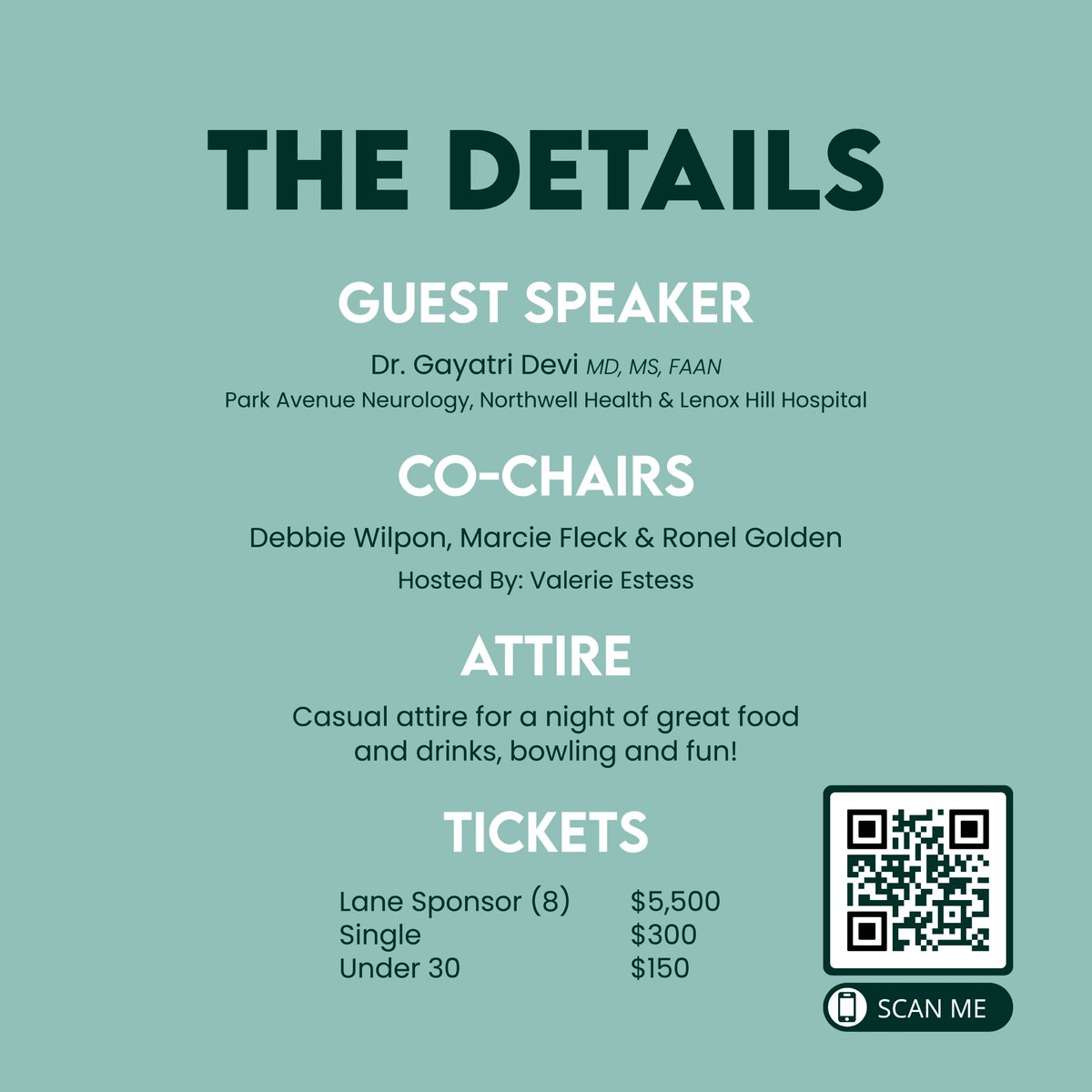 Women & The Brain: Stress on Your Brain is your chance to understand stress and release it! Guest expert, neurologist Dr. Gayatri Devi, leads a dynamic discussion, then we de-stress, with great food, drinks, bowling and fun! Get your ticket today: bit.ly/3TbG3bf