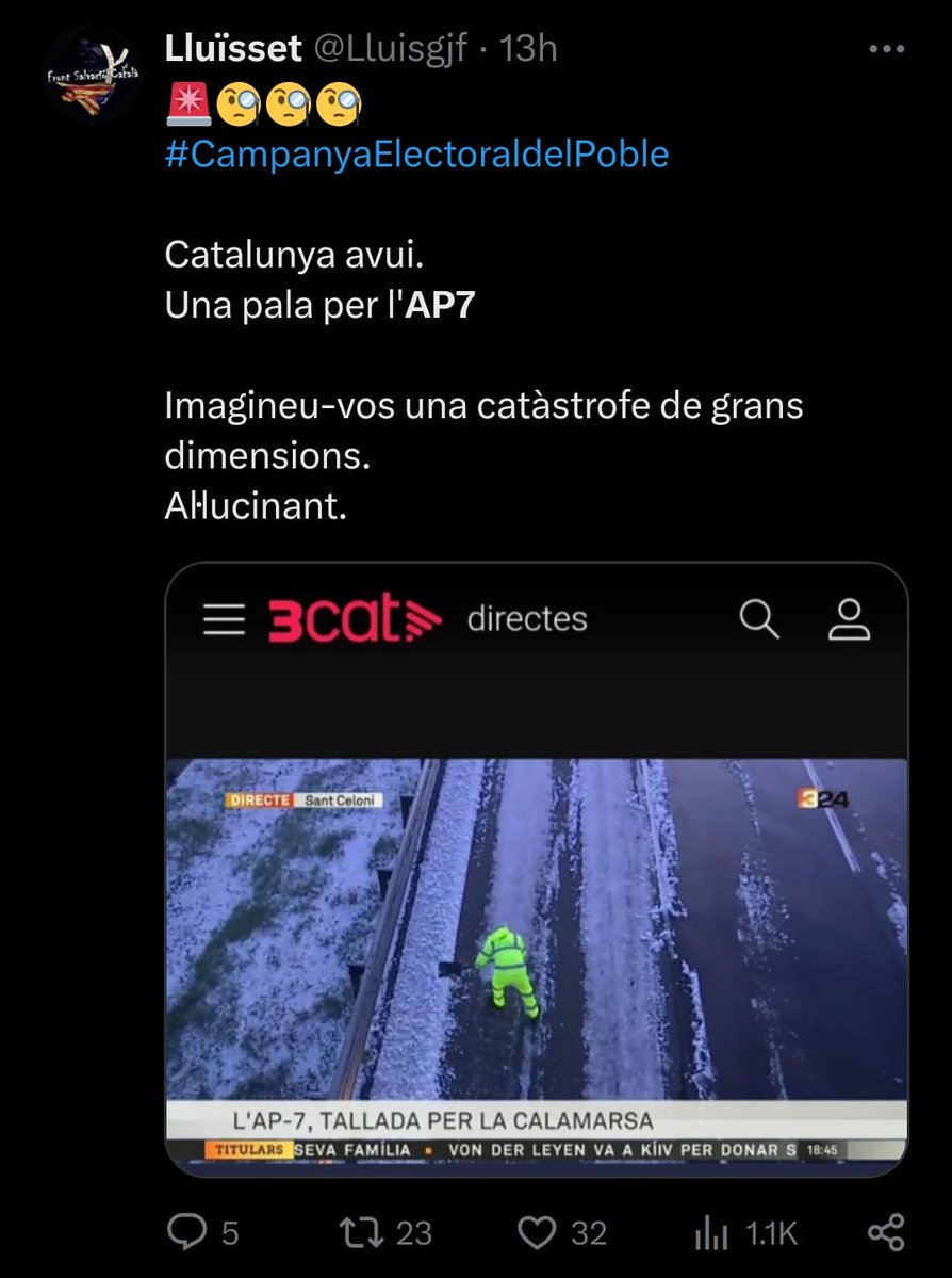 OPERARIOS DE CONSERVACIÓN! 💪 
<a href="/324cat/">3catinfo</a> <a href="/transportesgob/">Ministerio Transportes y Movilidad Sostenible</a> 
Trabajador@S en LUCHA con la adjudicataria del Sector B04-UTE AP7 VALLÉS

La imagen del operario despejando el granizo en la AP7 es solo la punta del iceberg.

ABRO HILO! 
👇