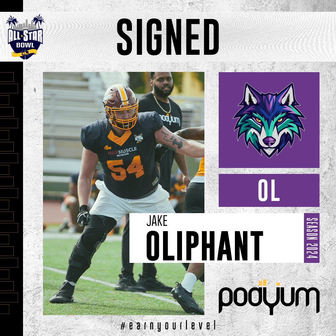 SIGNED‼️🖊️ Congratulations @JakeOliphant2 on signing his first professional contract with the @AflWashington! After strong performance at the @PodyumBowl, former @NSUWolves_FB offensive lineman, will continue his career in @OfficialAFL. #EarnYourLevel #ProFootball #AFL #Podyum