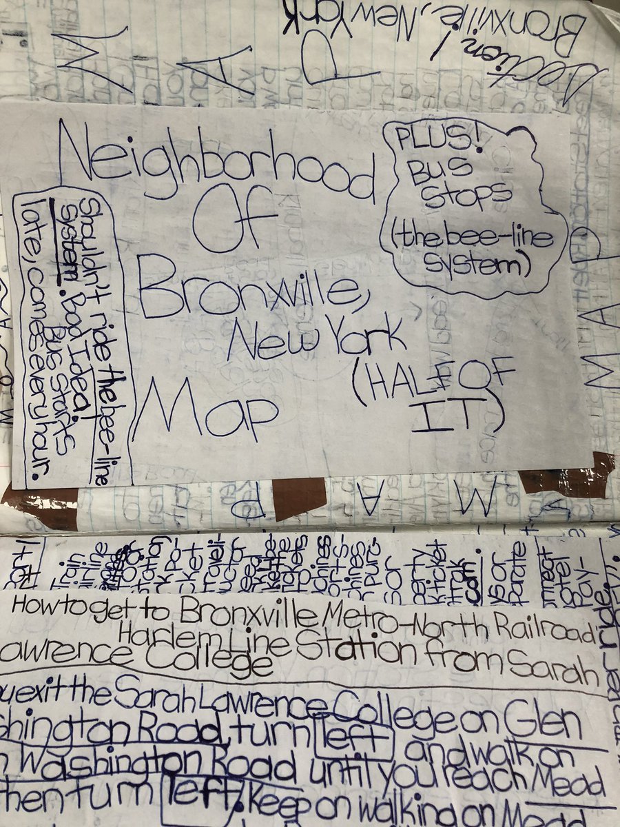 _KennyUong_'s tweet photo. When I was 12, I created a public transit guide for my older sister who attended college outside of NYC! I advised her about not taking the Bee-Line bus from campus because of how terrible the headways are. Love how I included a map of the area surrounding the school! 🚌🤓🗺️ https://t.co/2cRm0ESvWJ