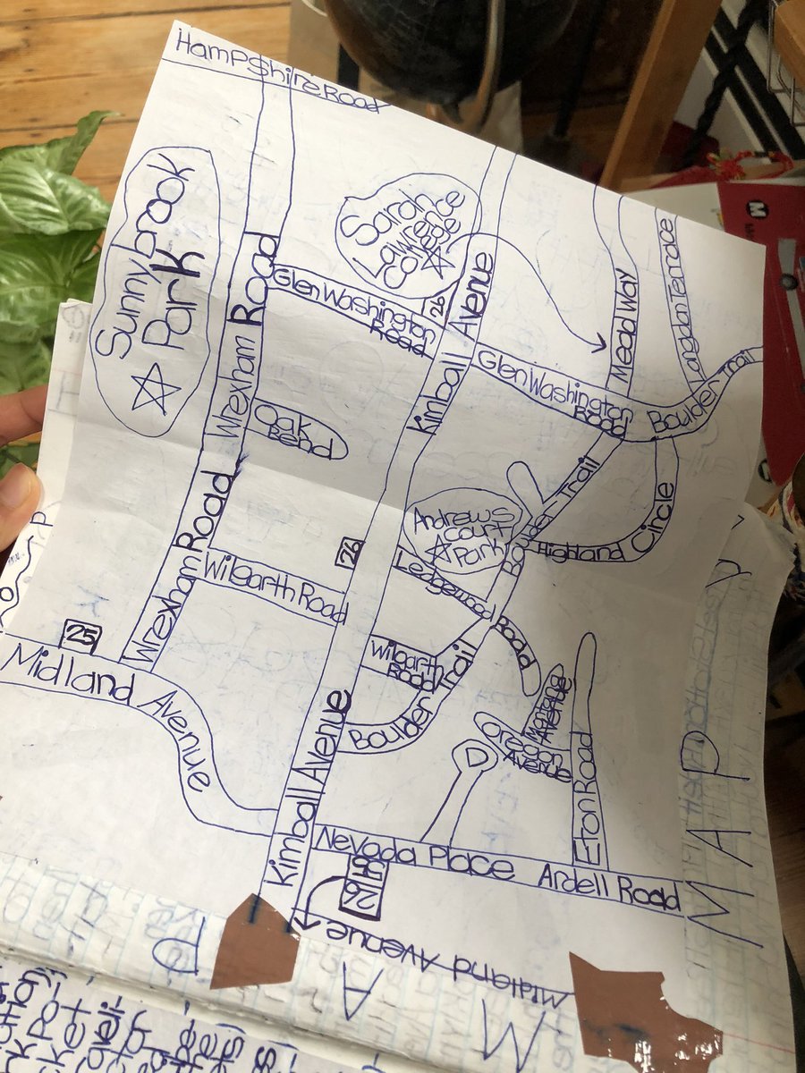 _KennyUong_'s tweet photo. When I was 12, I created a public transit guide for my older sister who attended college outside of NYC! I advised her about not taking the Bee-Line bus from campus because of how terrible the headways are. Love how I included a map of the area surrounding the school! 🚌🤓🗺️ https://t.co/2cRm0ESvWJ