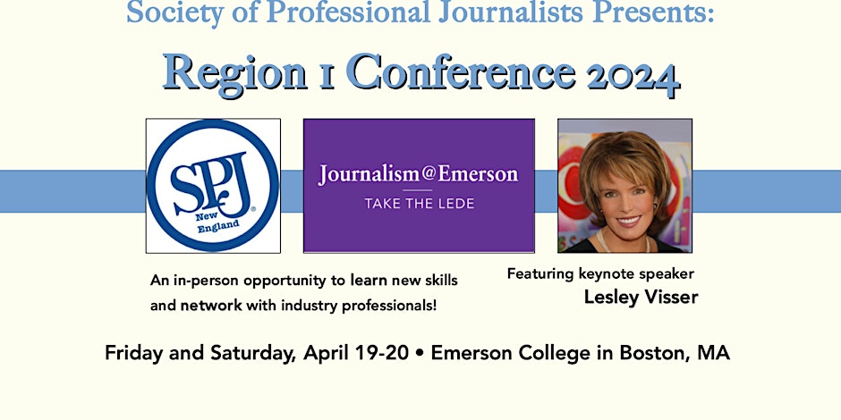 SPJ-NE is excited to announce that Lesley Visser, one of the best sports journalists of all-time and a pioneer for women in the industry, will be the keynote speaker at our Region 1 conference on April 19-20 at Emerson College @ecjrn . Register now! eventbrite.com/e/society-of-p…