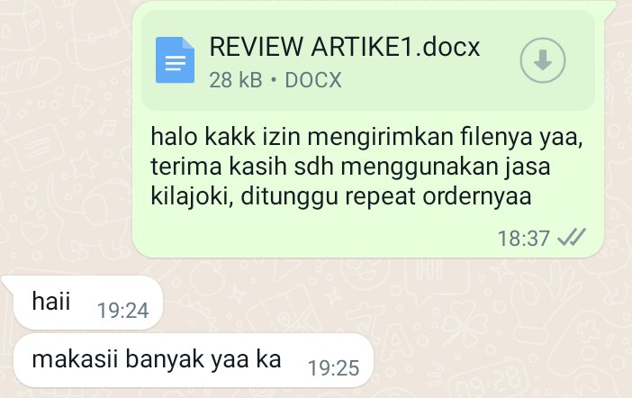 kilajoki's tweet photo. #64 REAL TESTI BY KILAJOKI

✨review artikel in rush✨

#joki #jokitugas #jokitugaskuliah #zonauang #jokiartikel #jokikedokteran #jokifk #jokifkg #jokitugasmurah https://t.co/pP3xfwDEG7