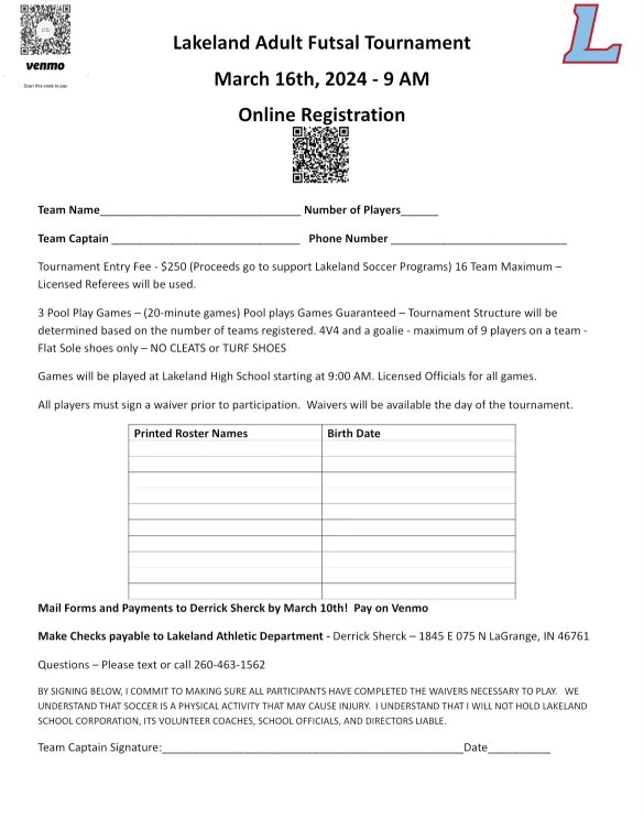 Reminder of our adult futsal tournament March 16th! Use this registration, or the link below to sign your team up! docs.google.com/forms/d/e/1FAI…