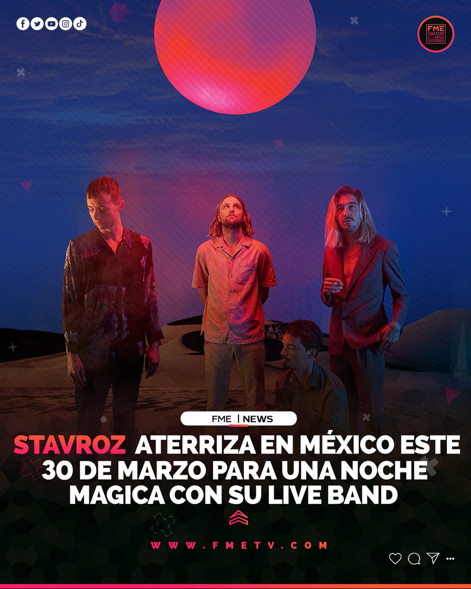 Fanáticos De La Música Electrónica (@fmetvcom) on Twitter photo #FMENews | Stravoz llega desde Bélgica a CDMX el próximo 30 de Marzo a Quarry Studios, con un contundente live band.
Adquiere tus accesos por tan solo $499 en @fullpassticket
¡Sigue a @fmetvcom para más contenido!
---
🔝 <a href="/515entmt/">515 Entertainment</a>
---
#stavroz #melodictechno #quarrystudios #FMENews | Stravoz llega desde Bélgica a CDMX el próximo 30 de Marzo a Quarry Studios, con un contundente live band.
Adquiere tus accesos por tan solo $499 en @fullpassticket
¡Sigue a @fmetvcom para más contenido!
---
🔝 <a href="/515entmt/">515 Entertainment</a>
---
#stavroz #melodictechno #quarrystudios