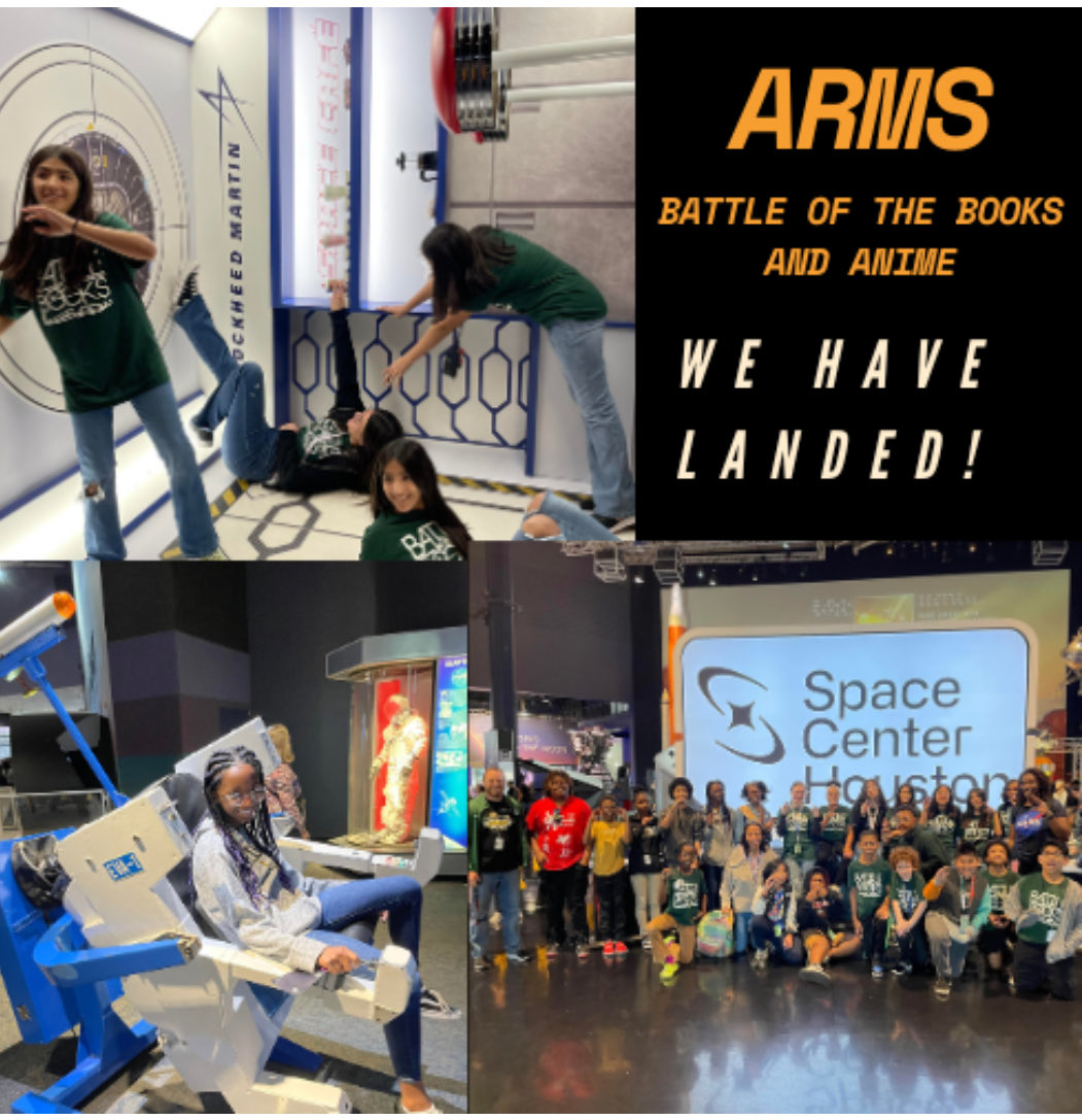 ARMS Battle of the Books & Anime Club had an out-of-this-world experience at Space Center Houston! Exploring the wonders of space was an incredible opportunity to ignite our imagination & bring learning to life! #LearningBeyondLimits ⁦@Badrock_ARMS⁩ ⁦@HumbleISD⁩