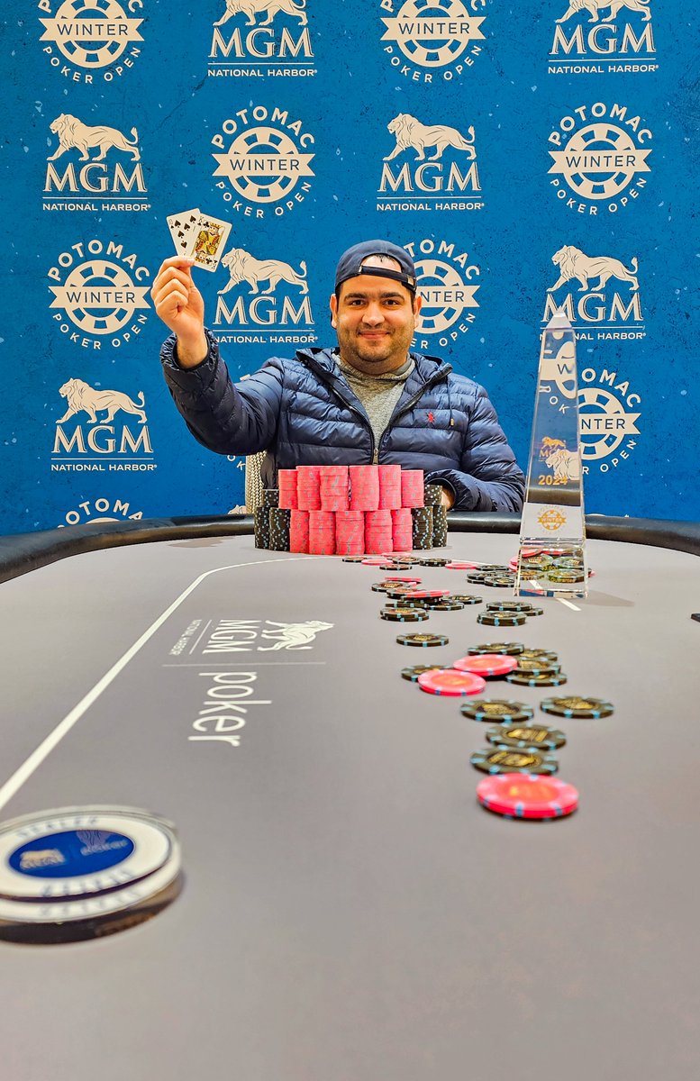 Congratulations to Shahabaldin Shirazi, the 2024 Potomac Winter Poker Open Main Event Champion. The local player from Bethesda, MD, won his Main Event entry through the @MGMNH_Poker Tournament Leaderboard contest. His $246,852 win is his largest cash in a tournament.