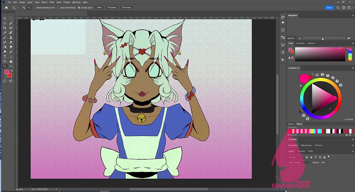 reafu's tweet photo. Flat and clean!

#reafuart #artistsontwitter #wip #adobephotoshop #wacom #cintiq24pro https://t.co/2pvTaPOUay