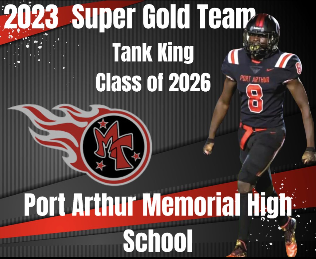 TaiYion.TANK.King2026 (@tking2026) on Twitter photo Thank you <a href="/BmtEnterprise/">Beaumont Enterprise</a> for selecting me to the 2023 Super Gold Team.
*To whom much is given, much will be required. (Luke 12:48)
#Blesssd
<a href="/AshlyElamSports/">Ashly Elam</a> <a href="/247Sports/">247Sports</a> <a href="/324Sports_/">324Sports</a> <a href="/dctf/">Dave Campbell's Texas Football — TexasFootball.com</a> <a href="/TXTopTalent/">TX TOP TALENT</a> <a href="/On3sports/">On3</a> Thank you <a href="/BmtEnterprise/">Beaumont Enterprise</a> for selecting me to the 2023 Super Gold Team.
*To whom much is given, much will be required. (Luke 12:48)
#Blesssd
<a href="/AshlyElamSports/">Ashly Elam</a> <a href="/247Sports/">247Sports</a> <a href="/324Sports_/">324Sports</a> <a href="/dctf/">Dave Campbell's Texas Football — TexasFootball.com</a> <a href="/TXTopTalent/">TX TOP TALENT</a> <a href="/On3sports/">On3</a>