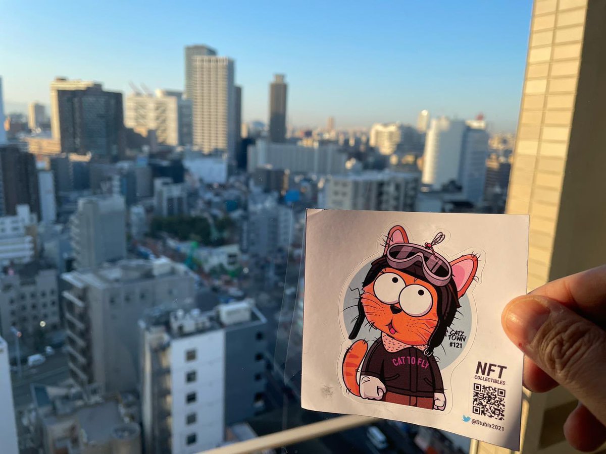 GM GM Osaka 
おはよう大阪
.
one year ago! 
#NFTs #NFTartist #midlifejourney #cat #osaka #japan