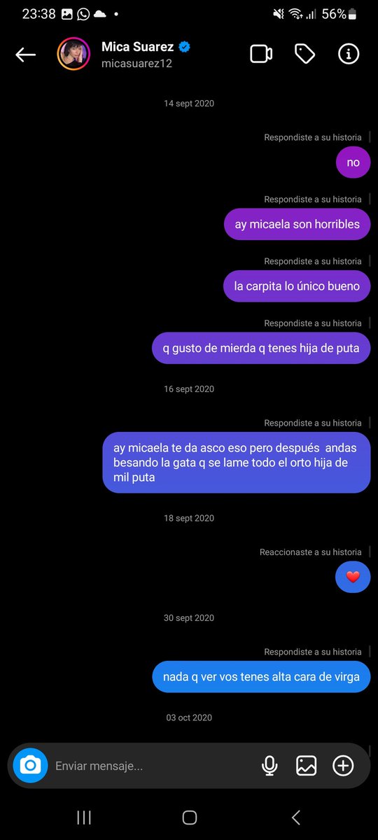 suarezpilla's tweet photo. recuperé mi cuenta fandom de ig y me encontré con estos mensajes de amor a micaela❤️‍🩹 @MicaSuarez12 https://t.co/YBEfU533GO