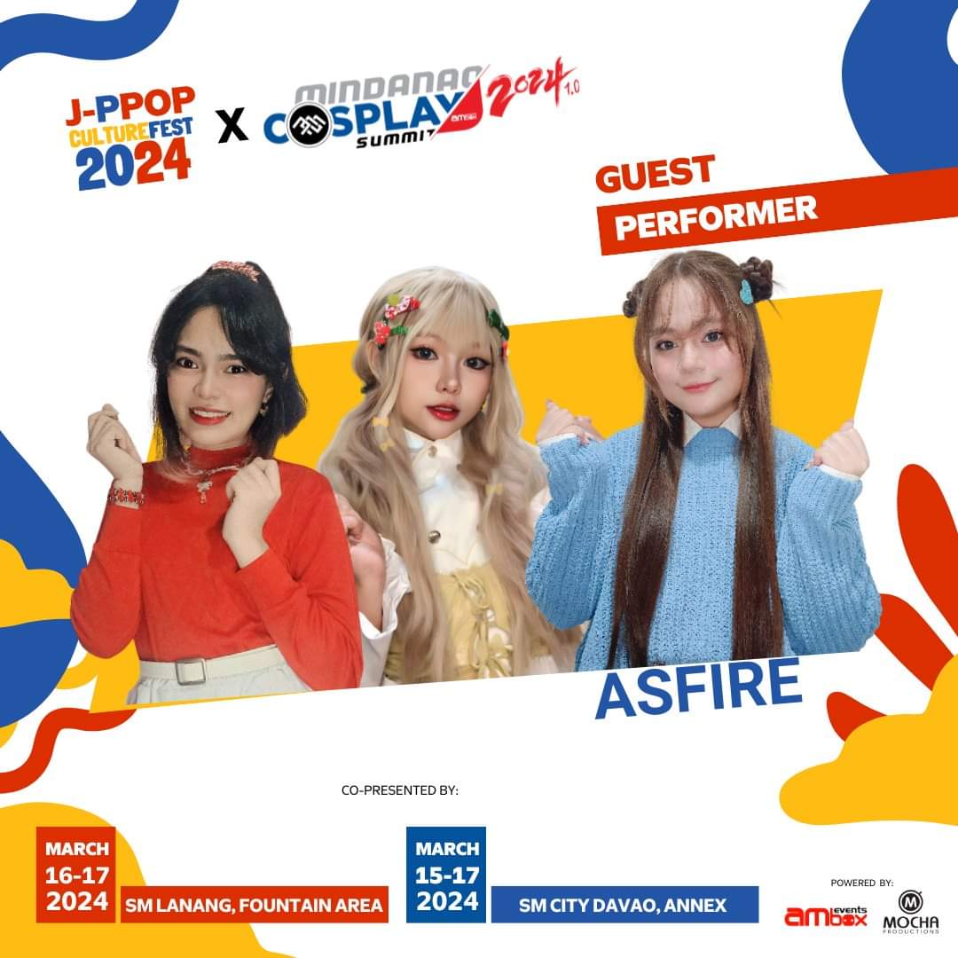 Asfire_ph's tweet photo. AS☆FIRE on DAVAO?! LEZZGOOO!!!
It's our first time to perform there so we are excited to see you everyone! 🤩🫶🏻💖
See you there Davaoeño Dorimazenz~
#ASFIREph #MCSXV #JPPOPCultureFest #AmboxEvents https://t.co/Wa4sM7em5y