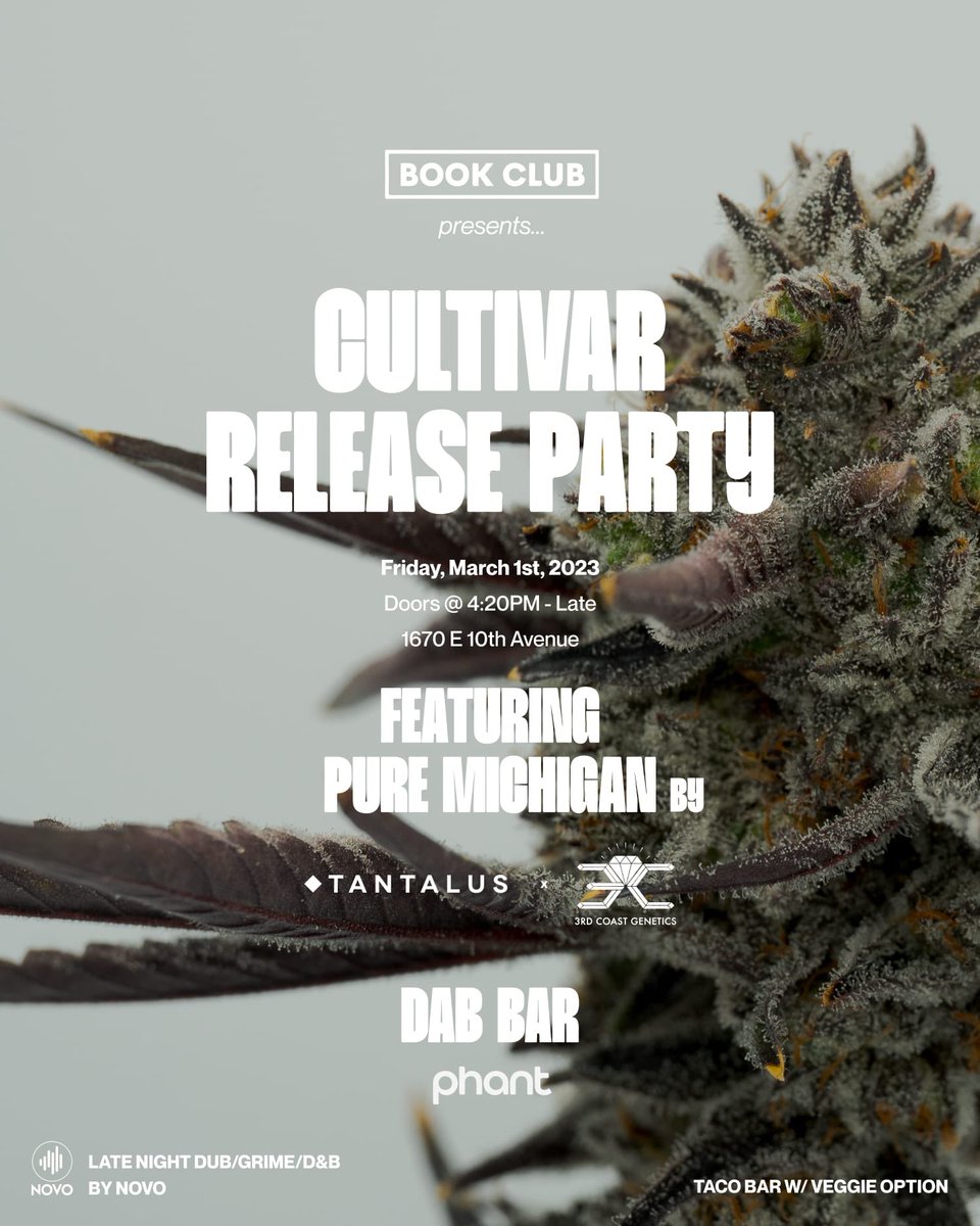 Tune in this Friday March 1st at #bookclubyvr for a cultivar release party  for #3rdcoastgenetics #PUREMICHIGAN 💎 Breeder MaxYields will be flying from Michigan with <a href="/ccatlanticnl/">Chris C</a> founder and Master Grower <a href="/AtlCultivation/">Atlantic Cultivation</a> to throw down in Vancouver 🌳 Let’s go 🚀