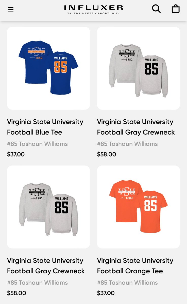 I got my own NILmerch ✅y’all go check it out hottest wr out the East coast #Eastcoast #TashaunWilliams #virginiastate #explorepage