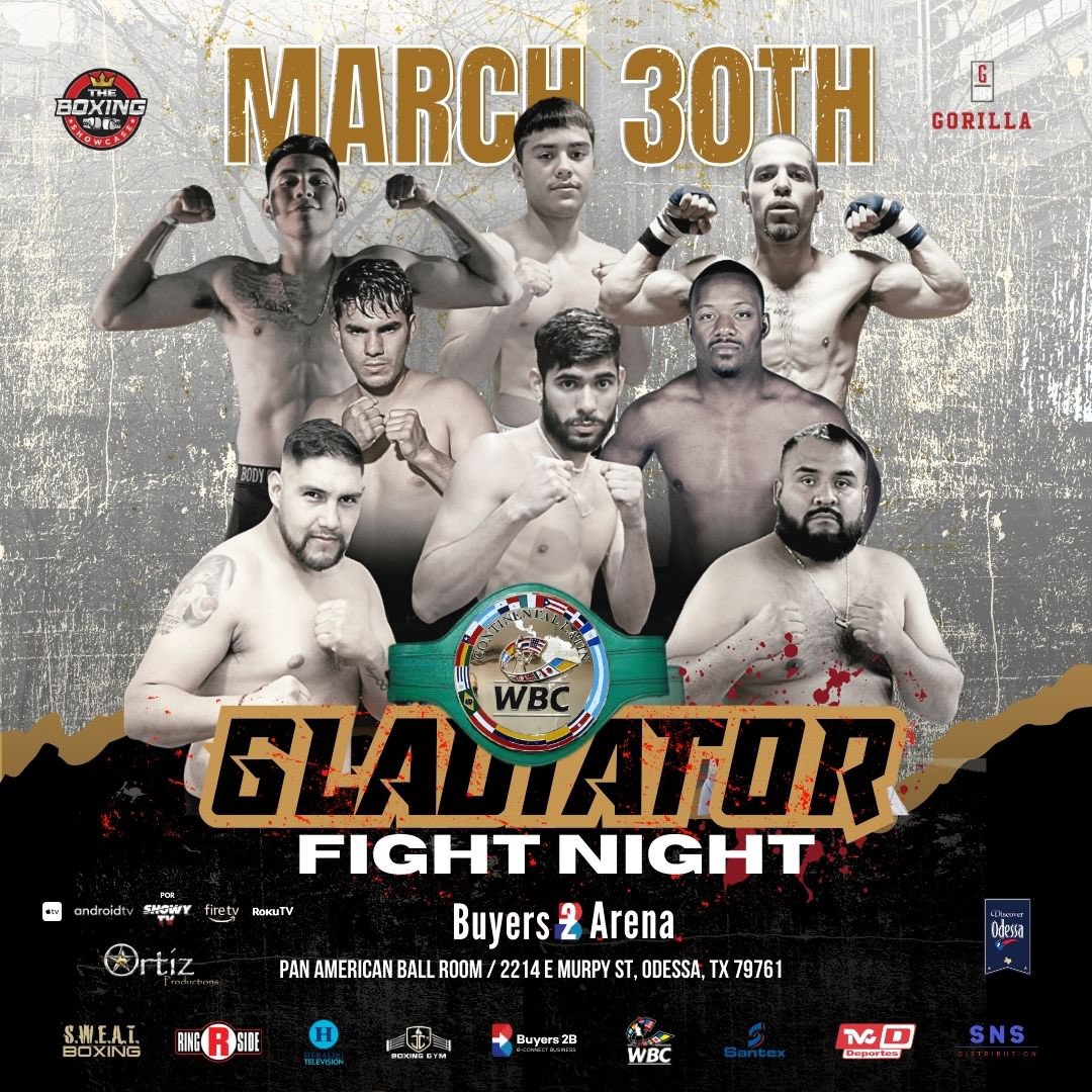 Con el Salón de la Fama <a href="/barreratapia/">Marco A Barrera Tapi</a> como padrino y el consentido de Odessa, Texas, Conrado Martínez en la estelar, el próximo 30 de marzo la <a href="/Buyers2Barena/">buyers 2B arena</a> de esta ciudad tendrá su 1era. función de boxeo con transmisión 📺🌎por <a href="/ShowyTVusa/">Showy TV</a> 
<a href="/Iram_Sanchez23/">Gorilla Heavy Hitters</a> 
<a href="/DiscoverOdessa/">Discover Odessa</a>