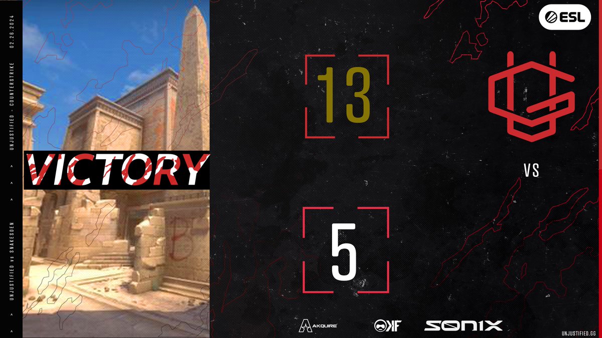 Unjustified Counter-Strike dominate Anubis as they run to a 13-5 victory!! They boys move to 10-3 on the season!

Team: faceit.com/en/teams/47659…

#LeaveNothingUnjustified #UGCS
