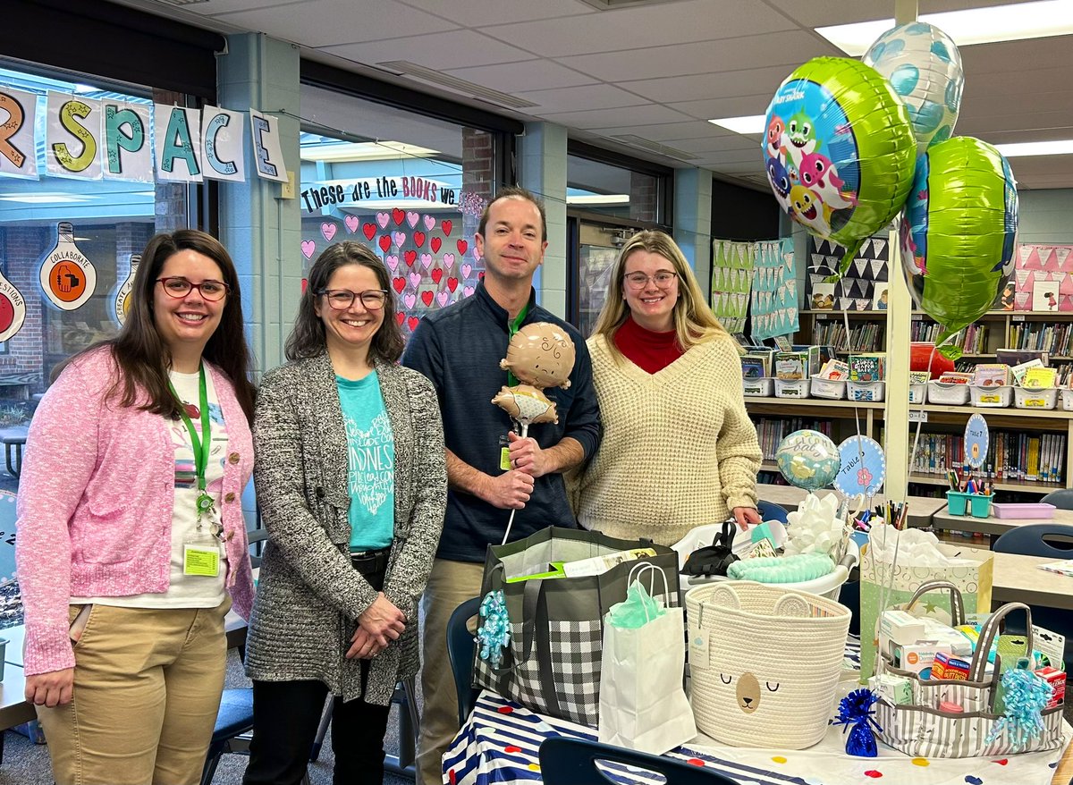 Surprise staff meeting turned into a baby shower.  Incredibly grateful to our team and staff for their friendship, generosity, and support. They make all the things easier! #cantwaittomeetbabyboy #grateful #5thgrade