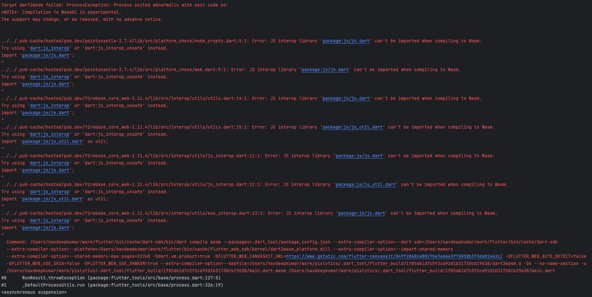 navdeep486's tweet image. How can I solve this for flutter wasm?

@kevmoo 

#flutter #flutterdev #flutterweb