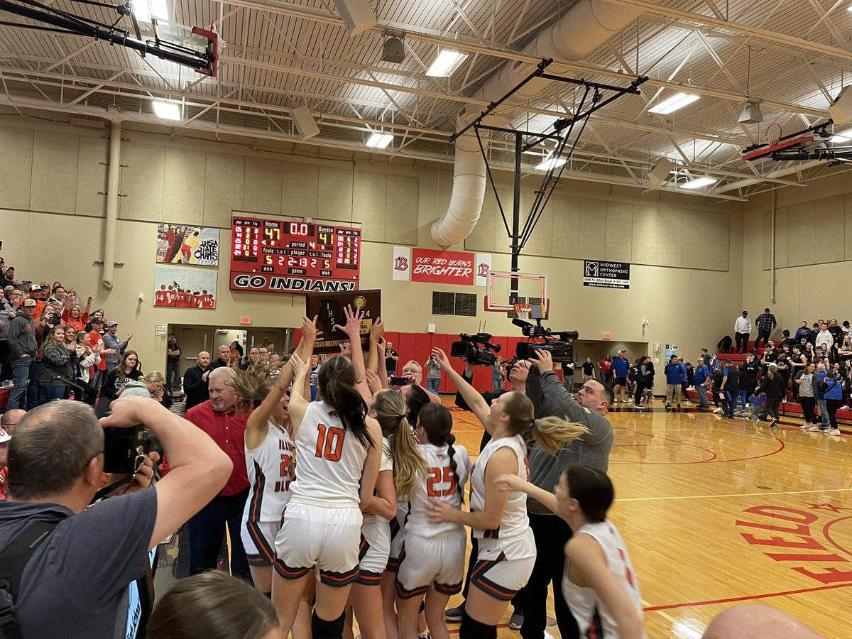 D_Almasi's tweet photo. The IBHS Girls Basketball Team is State-Bound and Super-Sectional Champions! So proud of @CoachBelville and the team for their hard work! #ibtigerpride @ib327athletics https://t.co/DZi2nt33So