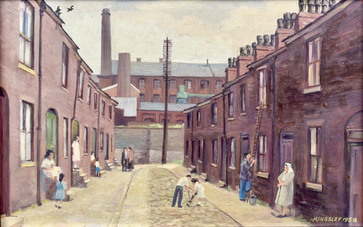 Quick pick from <a href="/Wilson55Auction/">Wilson55 Auctioneers & Valuers</a>’s forthcoming and always splendid #NorthernArt Sale on 14th March.  Preview here : rb.gy/9g9a94 😍

With thanks to <a href="/stephensparrow8/">Stephen Sparrow</a> for the heads up 🙏🏻

Aqueduct St., Manchester by Harry Kingsley (1914-1998)