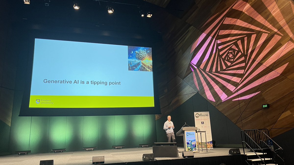 “Generative AI is a tipping point” We now see democratisation of … knowledge teaching communication availability intelligence/cognition HT @LSchuwirth #ottawa2024